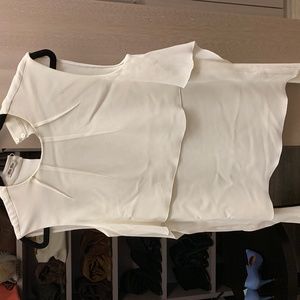 White Sleeveless Blouse with Tie Miu Miu